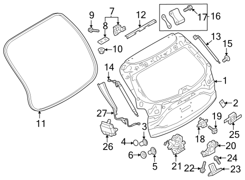2023 Mazda CX-50 Gate & Hardware Diagram