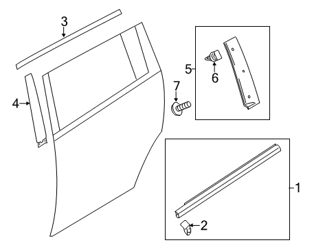 2012 Mazda 5 Exterior Trim - Side Door Diagram