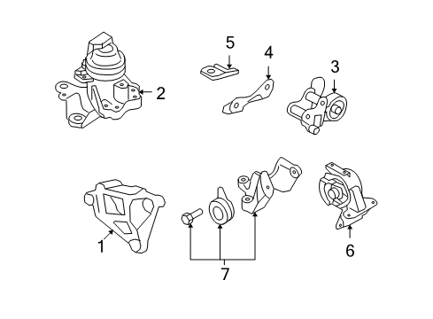 2009 Mazda CX-9 Engine & Trans Mounting Diagram