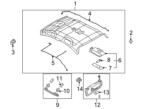 2012 Mazda 6 Visor Lamp Bulb Diagram for GS3L-68-4G3