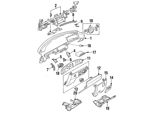1995 Mazda 929 Instrument Panel Diagram