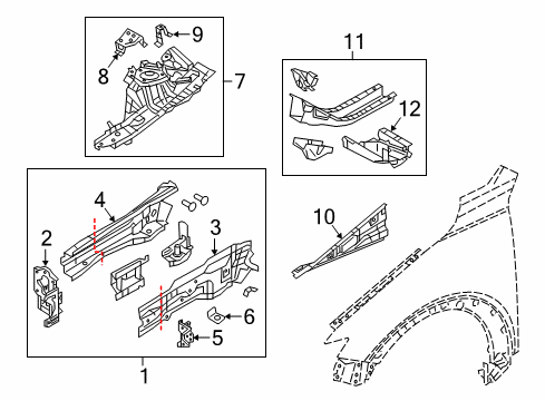 2021 Mazda CX-3 Structural Components & Rails
