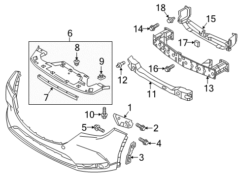 2017 Mazda CX-9 Bumper & Components - Front Diagram 3