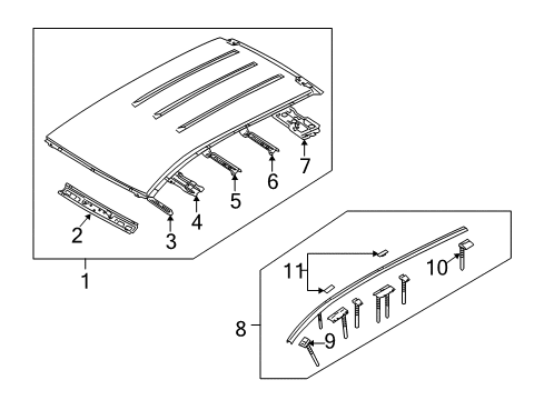 2007 Mazda 5 Roof & Components Diagram 2