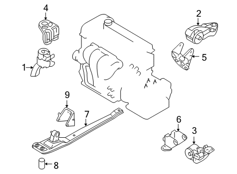 2011 Mazda Tribute Engine & Trans Mounting Diagram