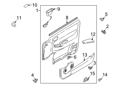 1998 Mazda 626 Interior Trim - Front Door Diagram 2