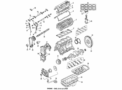 1987 Mazda B2000 Cylinder Head & Valves Diagram