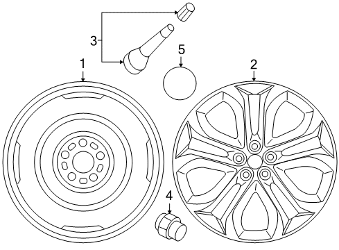 2010 Mazda CX-9 Wheel Covers & Trim Diagram