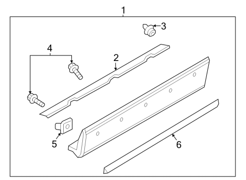 2023 Mazda CX-9 Lower Molding Fastener Diagram for TK49-51-W24