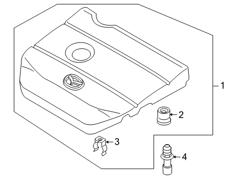 2009 Mazda 3 Engine Appearance Cover Diagram