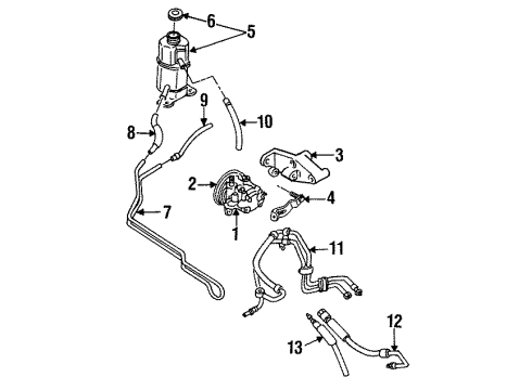 1992 Mazda MX-3 P/S Pump & Hoses Diagram 2