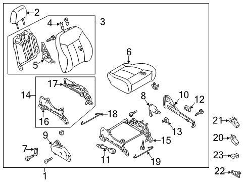 1999 Mazda Protege Seat Adjust Assembly Diagram for BJ0E-88-H50B