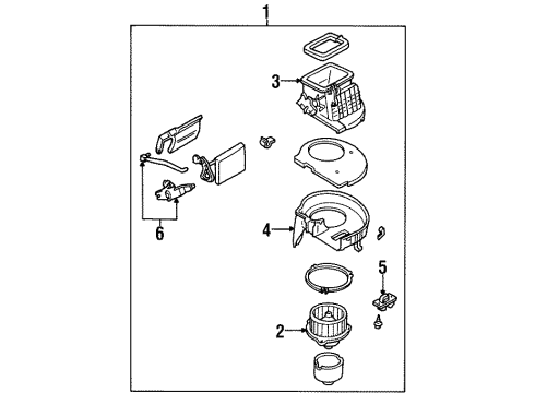1997 Mazda MPV Blower Motor & Fan Diagram