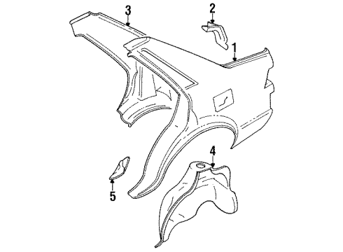1984 Mazda GLC Quarter Panel & Components Diagram