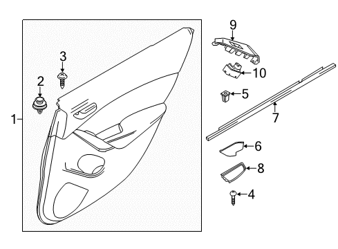 2014 Mazda 6 Interior Trim - Rear Door Diagram