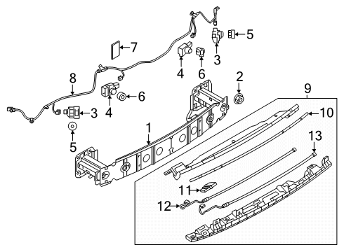 2018 Mazda CX-9 Bumper & Components - Rear Diagram 2