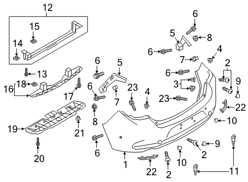 2019 Mazda 3 Bumper & Components - Rear Diagram 2