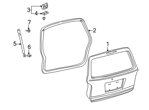 2006 Mazda MPV Gate & Hardware Diagram