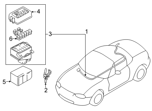 2004 Mazda Miata Fuse Box Main Diagram for NE0166760