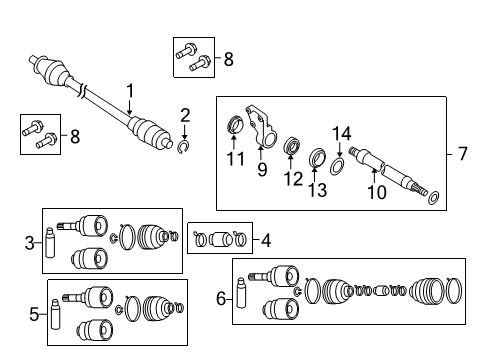 2008 Mazda 5 Drive Axles - Front Diagram