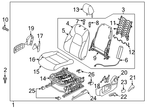 2023 Mazda CX-5 Driver Seat Components Diagram