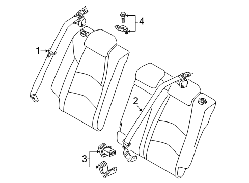 2017 Mazda 3 Rear Seat Belts Diagram