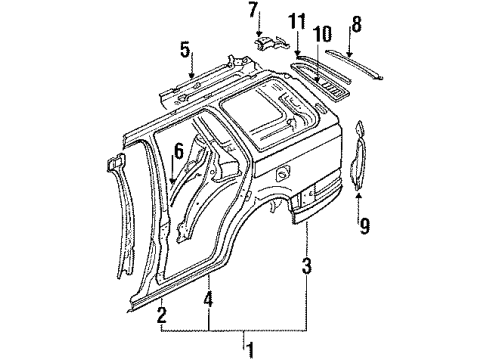 1988 Mazda 323 Weatherstrip Diagram for B216-62-952C