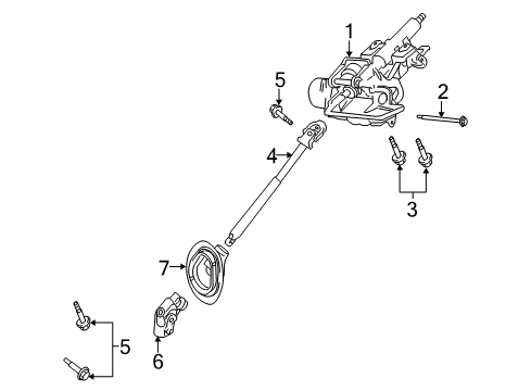 2008 Mazda Tribute Steering Column Assembly Diagram 2
