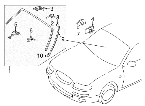 2001 Mazda Millenia Reveal Moldings Diagram 2