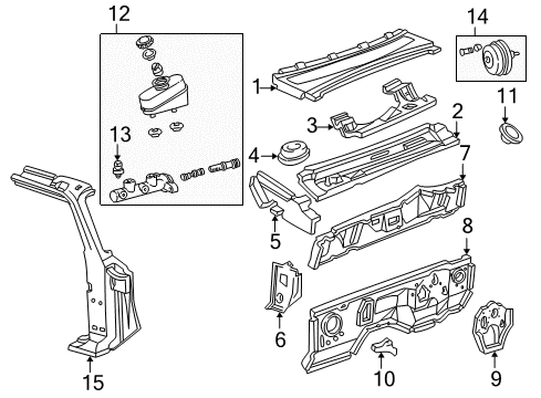 2001 Mazda B3000 Dash Panel Components Diagram 2