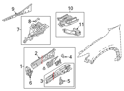 2016 Mazda CX-9 Structural Components & Rails