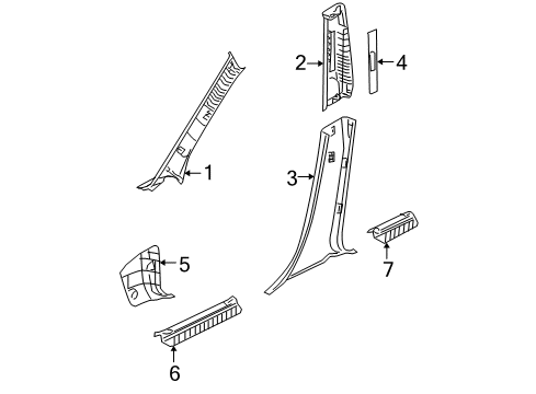 2005 Mazda 3 Interior Trim - Pillars Diagram 2