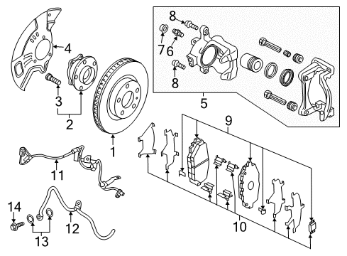 2025 Mazda MX-5 Miata Pad Sub Set, Front Caliper Diagram for NFY0-33-28Z