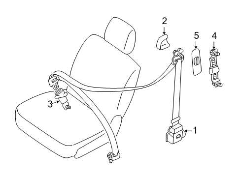 2000 Mazda MPV Rear Seat Belts Diagram