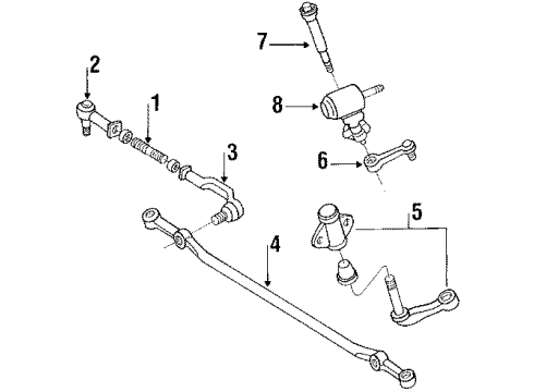 1987 Mazda B2000 Steering Gear & Linkage Diagram 2