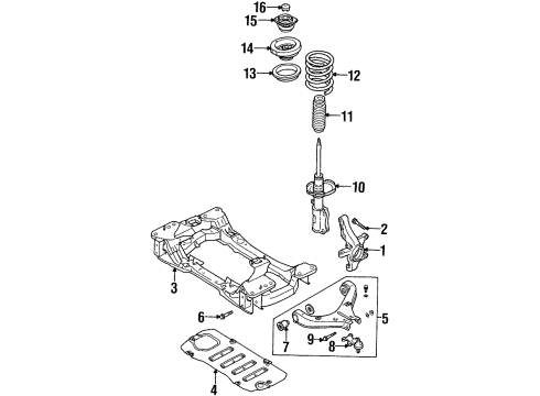 1996 Mazda MPV Front Suspension Components Diagram 2