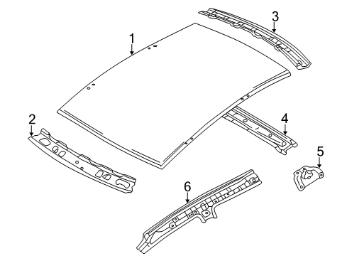 2003 Mazda Protege Roof & Components Diagram 2