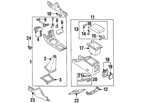 1994 Mazda 626 Center Console Diagram