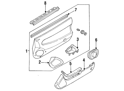 1993 Mazda MX-6 Interior Trim - Door Diagram