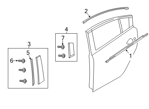 2018 Mazda 6 Exterior Trim - Rear Door Diagram