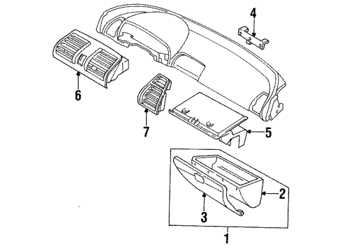 1992 Mazda MX-3 Glove Box Diagram