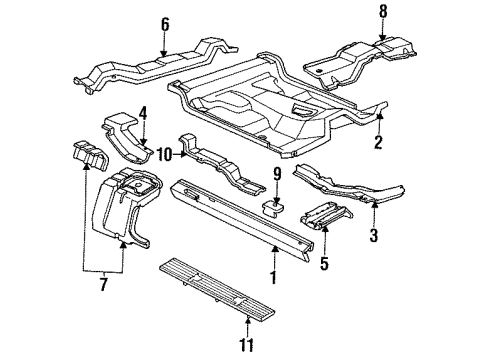 1995 Mazda B3000 Floor & Rocker Diagram 2