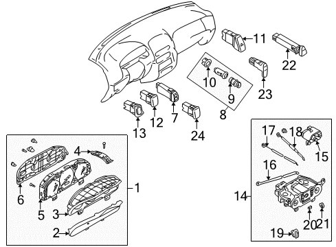 2002 Mazda Protege A/C & Heater Control Units Diagram