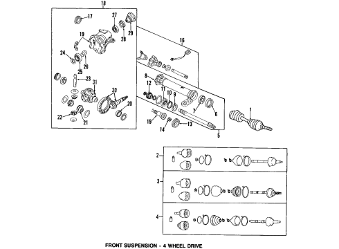 1997 Mazda MPV Differential - Front Diagram