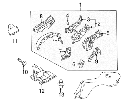 2005 Mazda Miata Reinforcement Diagram for NA01-70-116D