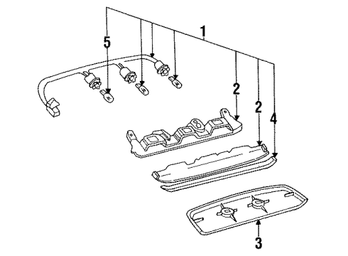 1992 Mazda MX-3 High Mount Lamps Diagram