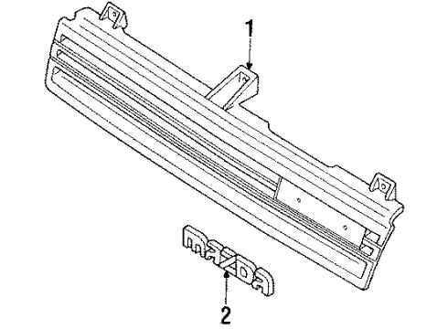 1992 Mazda MX-6 Grille & Components Diagram