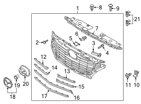 2019 Mazda CX-3 Grille & Components Diagram