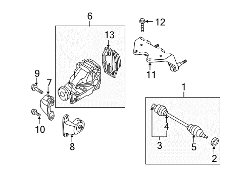 2007 Mazda CX-9 Drive Axles - Rear Diagram