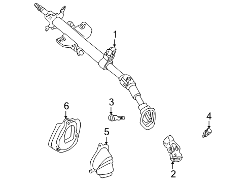 2002 Mazda Protege Steering Column Components Diagram